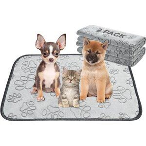 Reusable Puppy Pads, 2 Pack Washable Pee Pads for Dogs, Waterproof Non Slip
